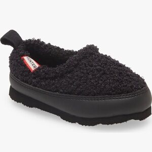 Hunter Toddler Water Resistant Black Fleece Slippers